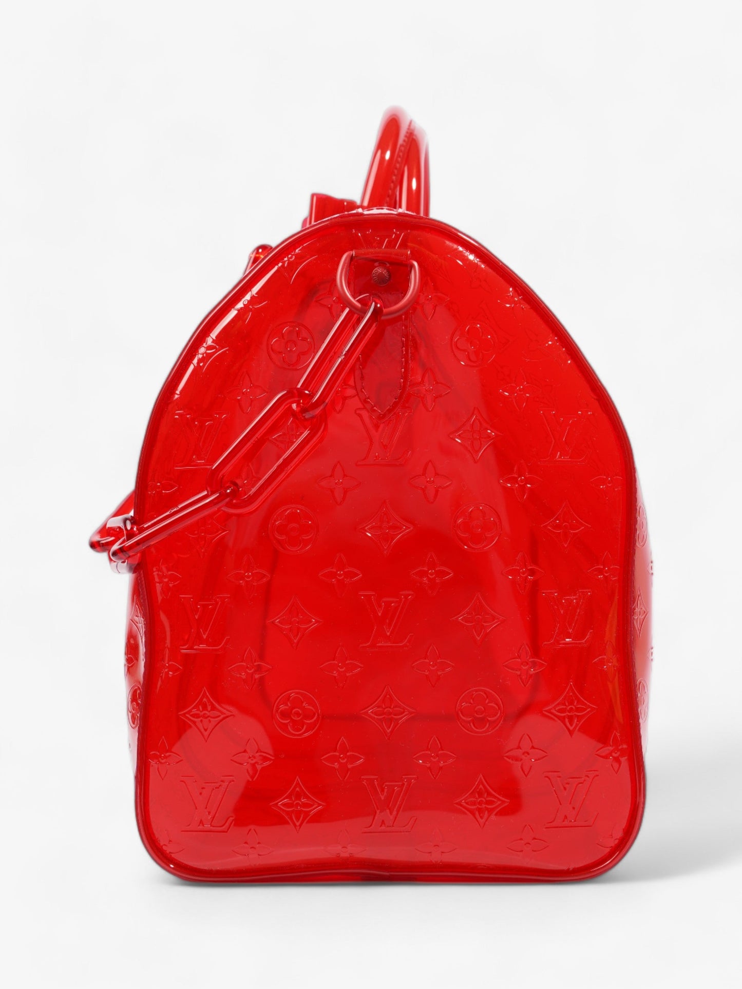 Louis Vuitton Transparent Keepall Bandouliere Virgil Abloh Red PVC 50cm