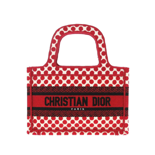 Red Dior DiorAmour Mini Embroidered Canvas Dots Book Tote