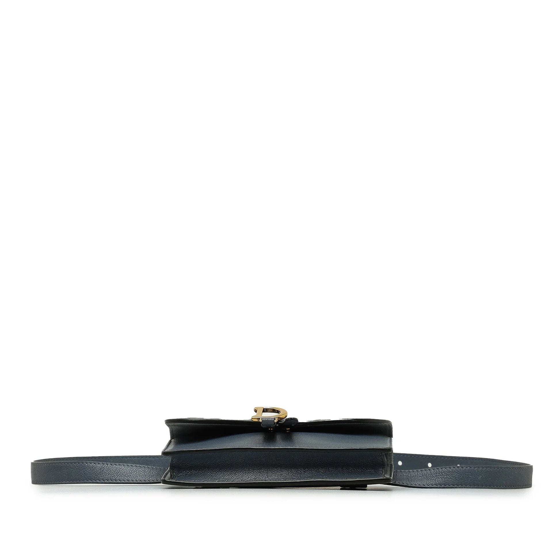 Blue Dior Leather Saddle Belt Bag