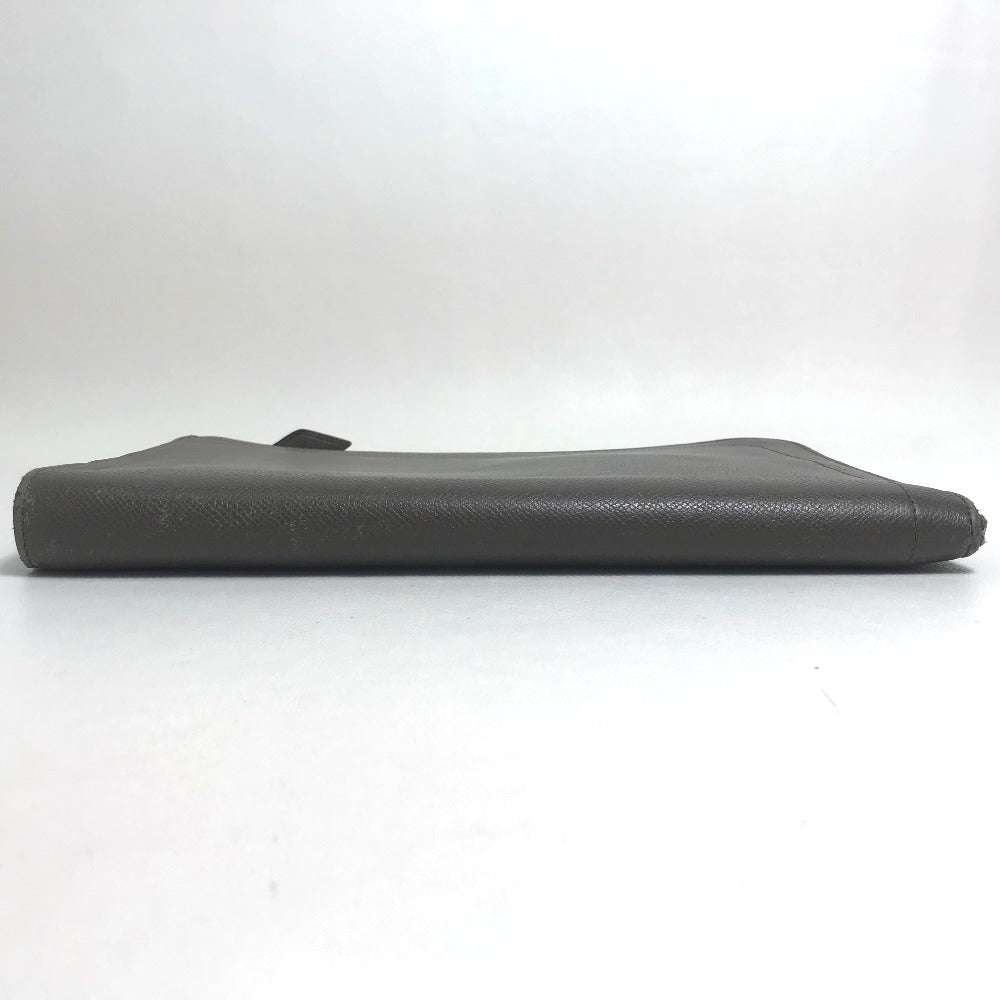 HERMES Clutch bag Epsom Gray type L-shaped fastener Zip computer