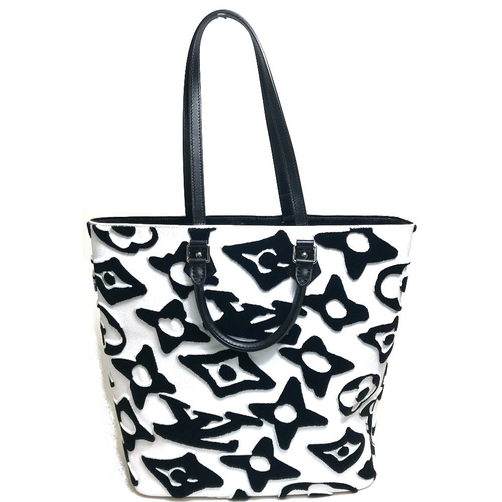 LOUIS VUITTON Tote Bag Coated canvas White / black Tufted monogram LVXUF Hippo
