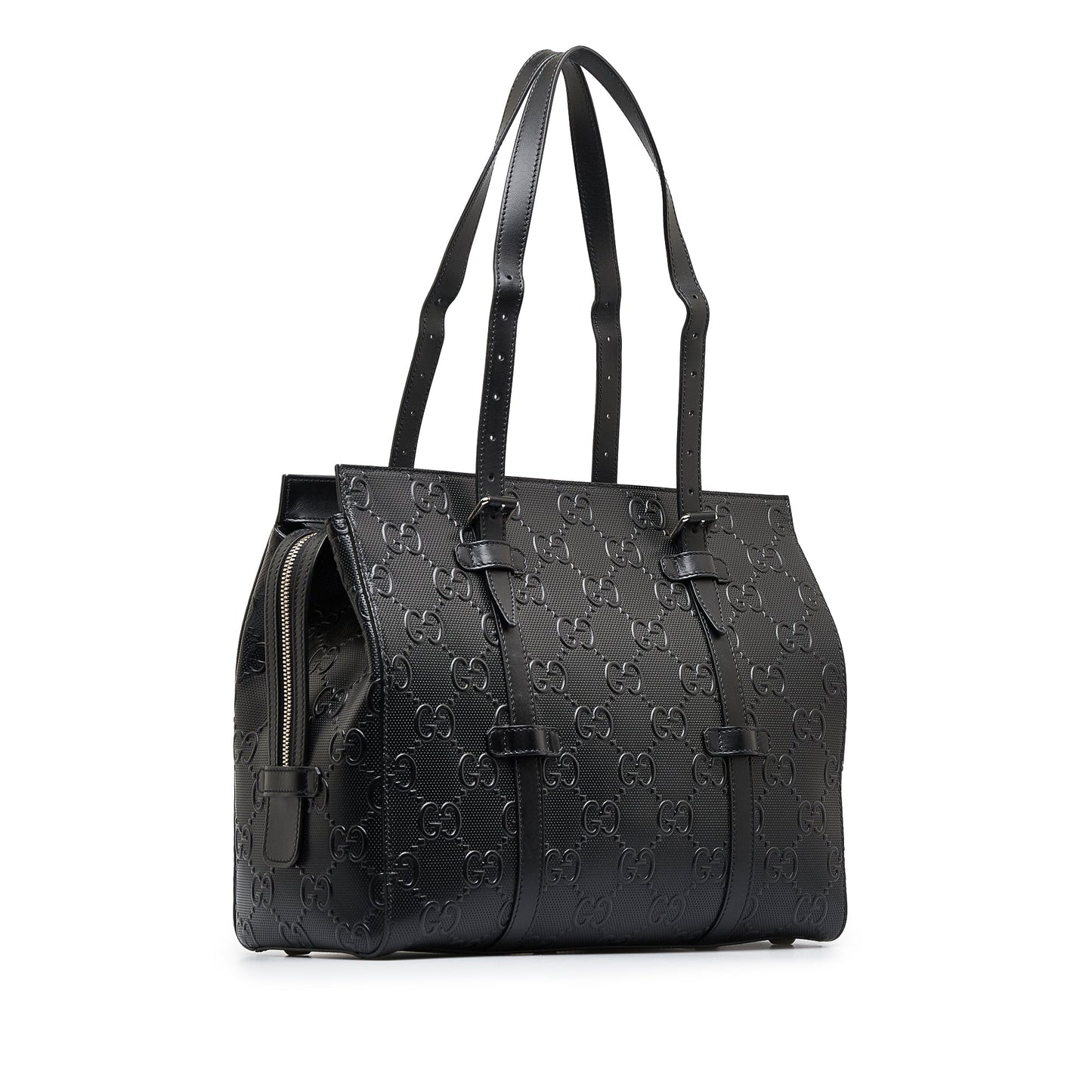 Gucci Guccissima Black Leather Tote Style 6