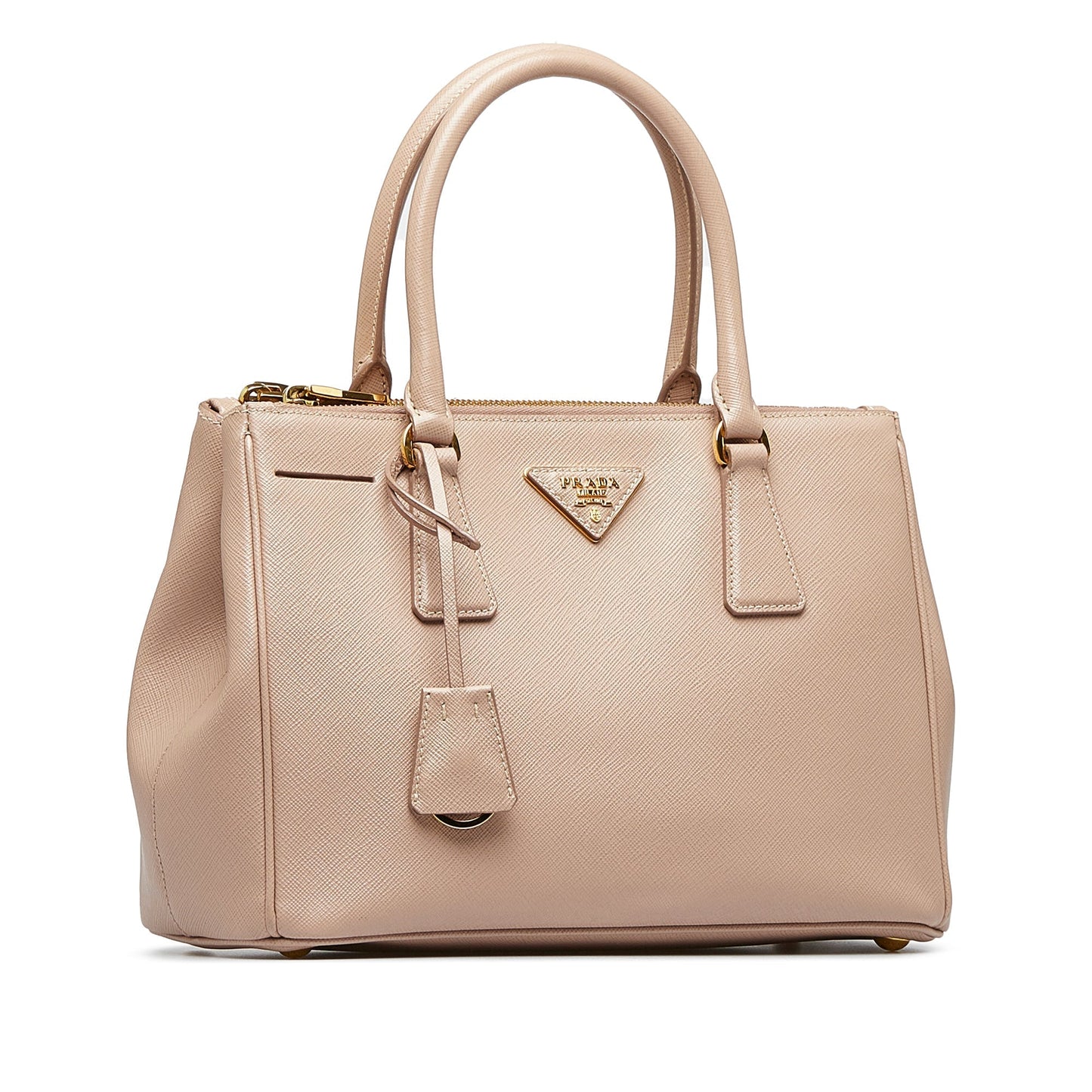 Prada Double Zip Galleria Beige Saffiano Lux Luxury Handbag