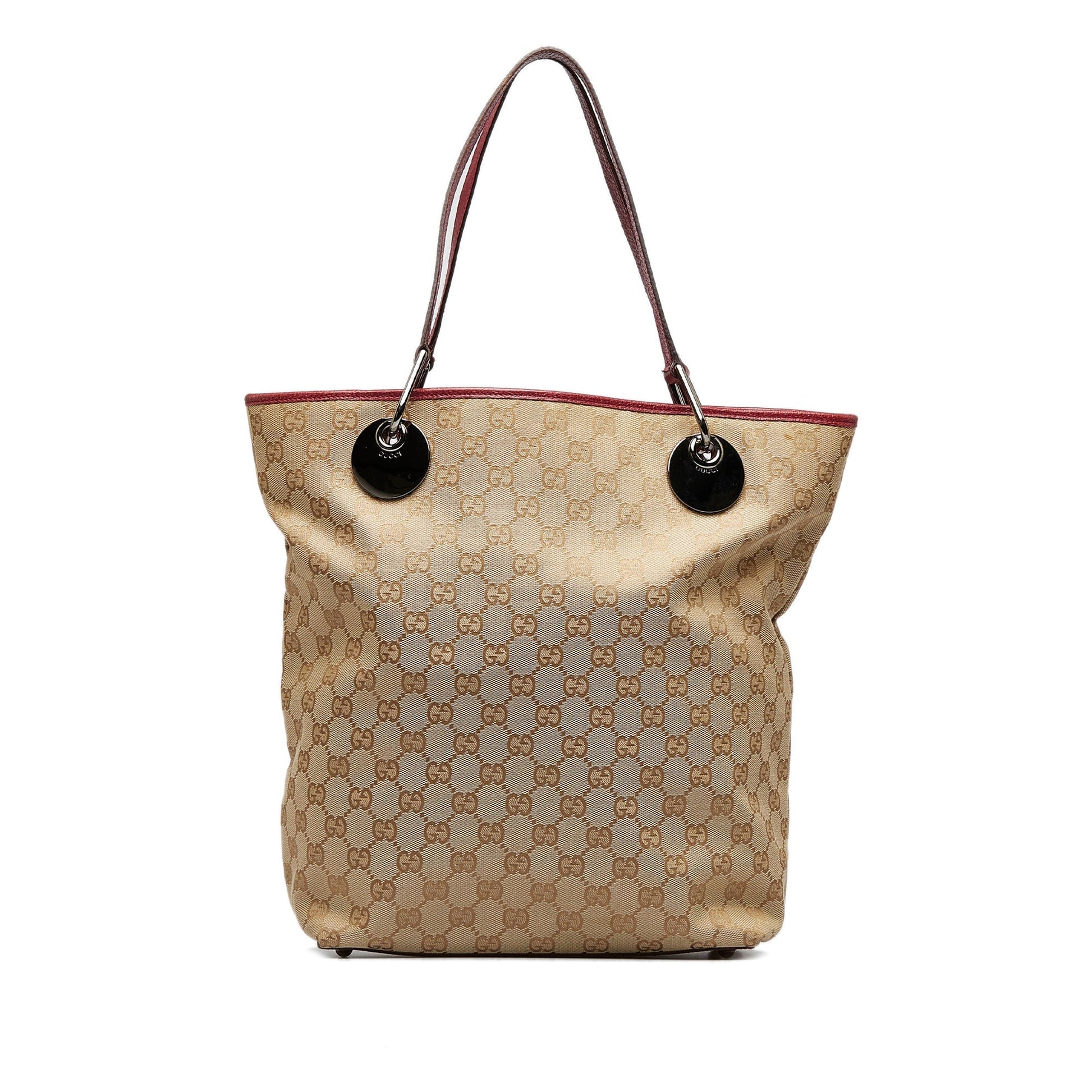 Gucci Tan Leather Canvas Tote Style 2