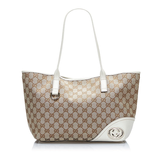 Gucci Leather Canvas Tote Style 45