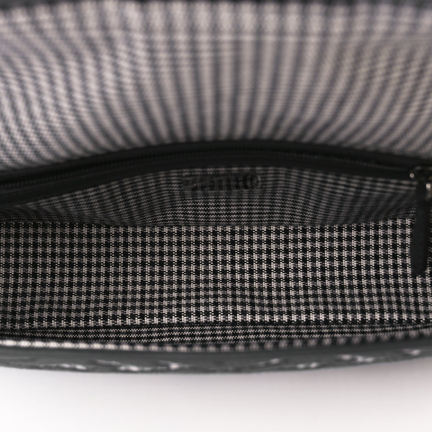 Fendi Wool Vitello King Houndstooth FF Embroidered Baguette Grigio Anthracite