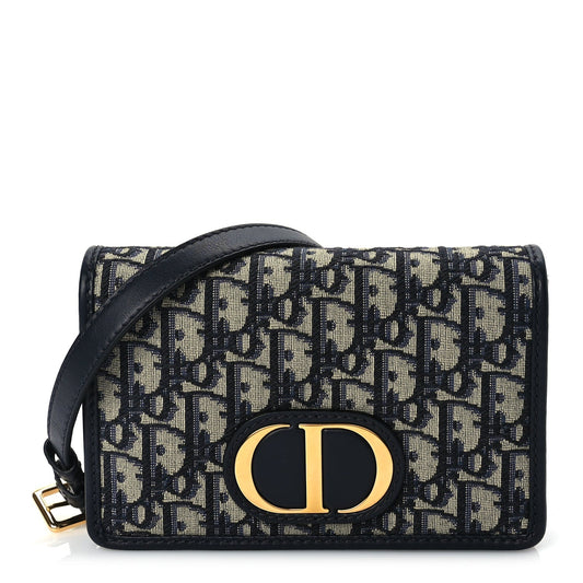 Christian Dior Oblique 30 Montaigne 2-In-1 Pouch Blue