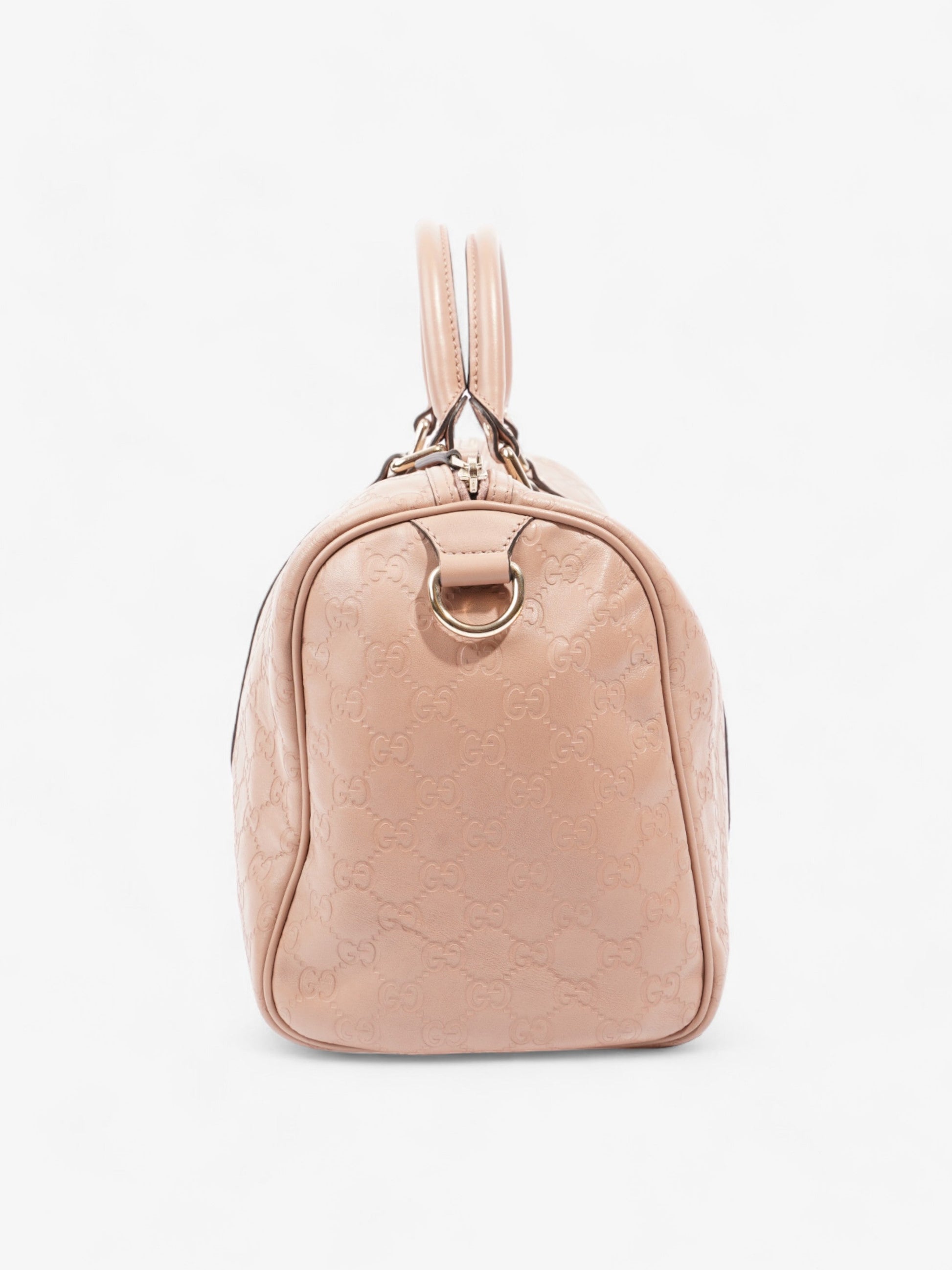 Gucci Boston Bag Rose Beige Guccissima Embossed Leather Medium