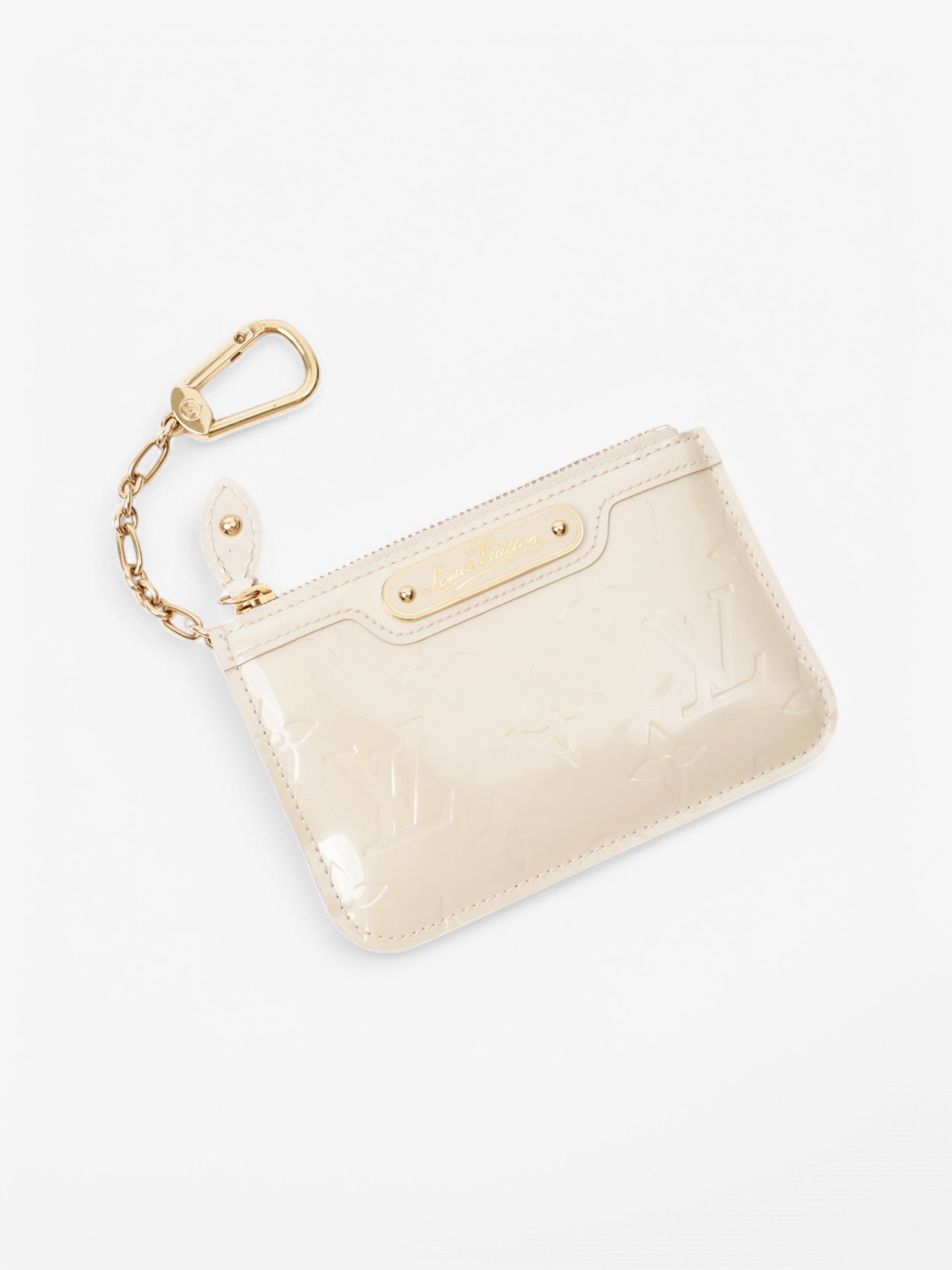 Luxury Women's Clutch Bag | Louis Vuitton Key Pouch Cream Vernis Leather