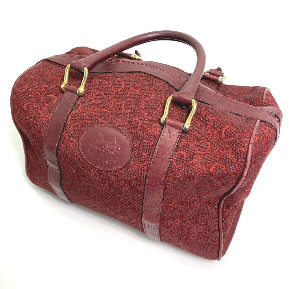 CELINE Boston Duffel bag Canvas / leather Red C Macadam Carriage Women
