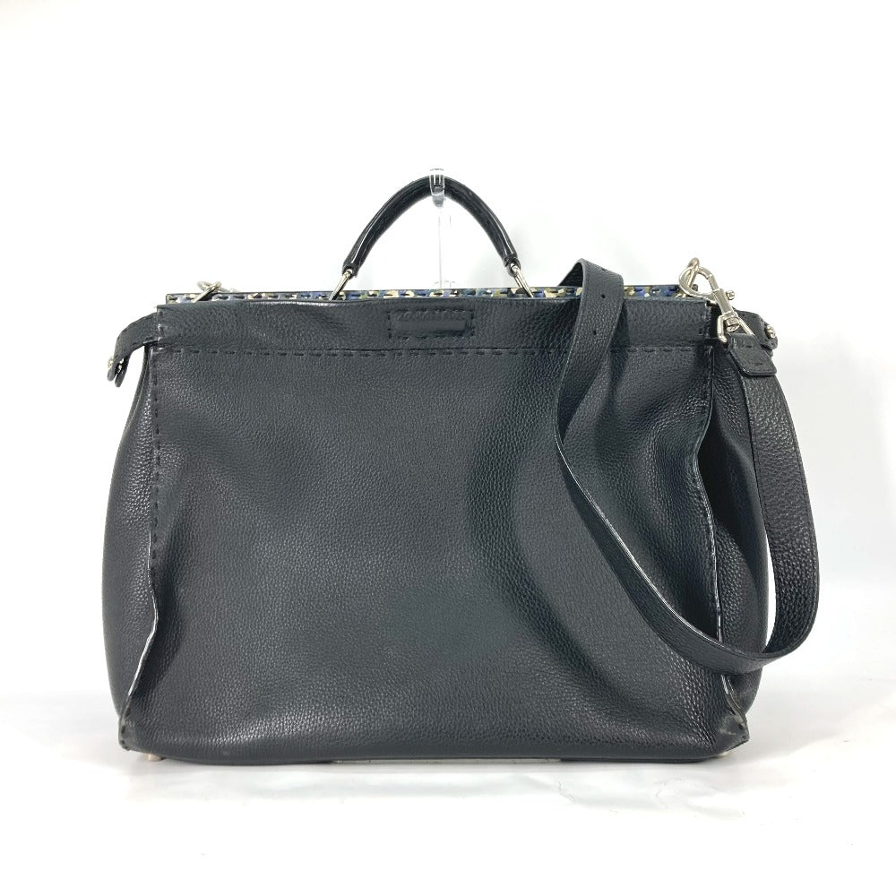 FENDI Business bag 7VA388 leather black Celeria Peekaboo