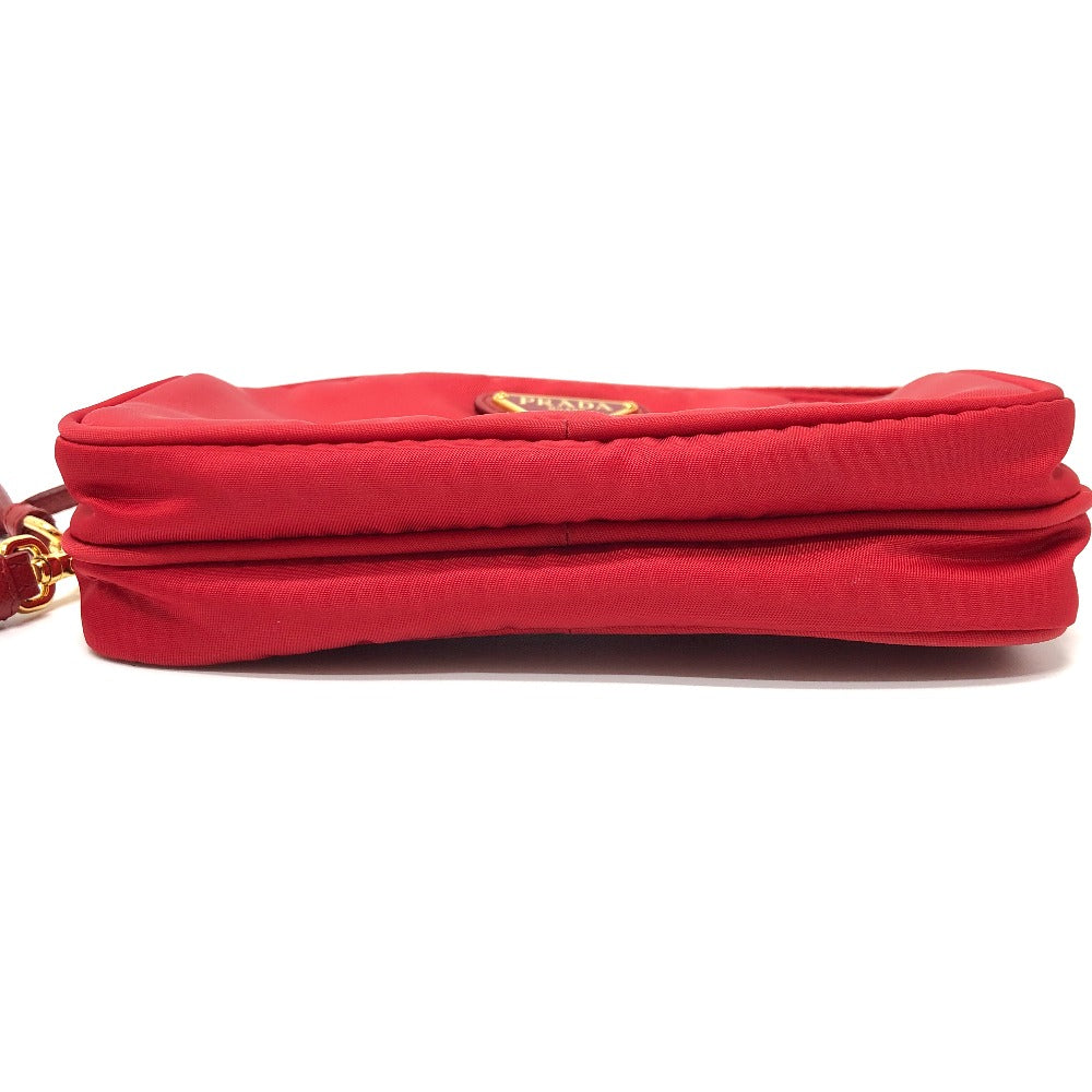 PRADA Shoulder Bag Nylon Red Triangle logo plate unisex(Unisex)