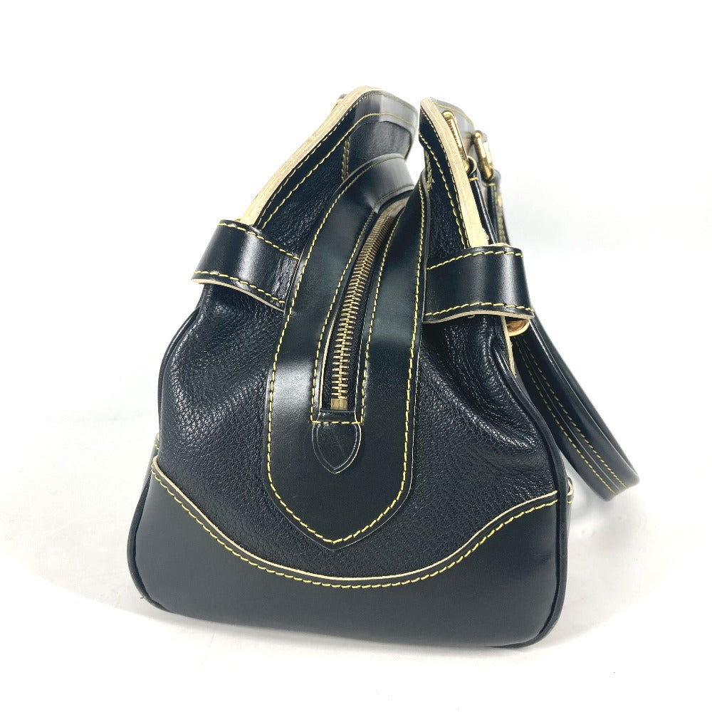 LOUIS VUITTON Handbag Suhari leather black Suhari studs Radiu Women