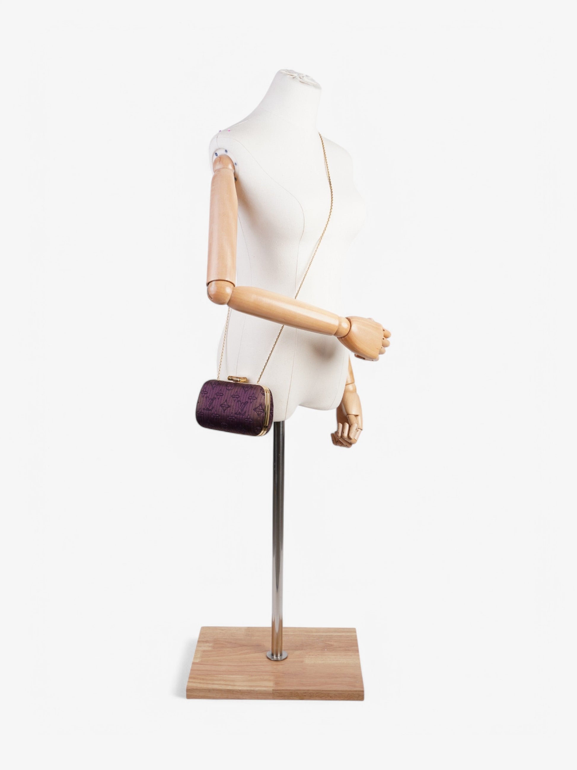 Luxury Women's Clutch Bag | Louis Vuitton Motard Minaudiere Clutch Bag Purple Silk