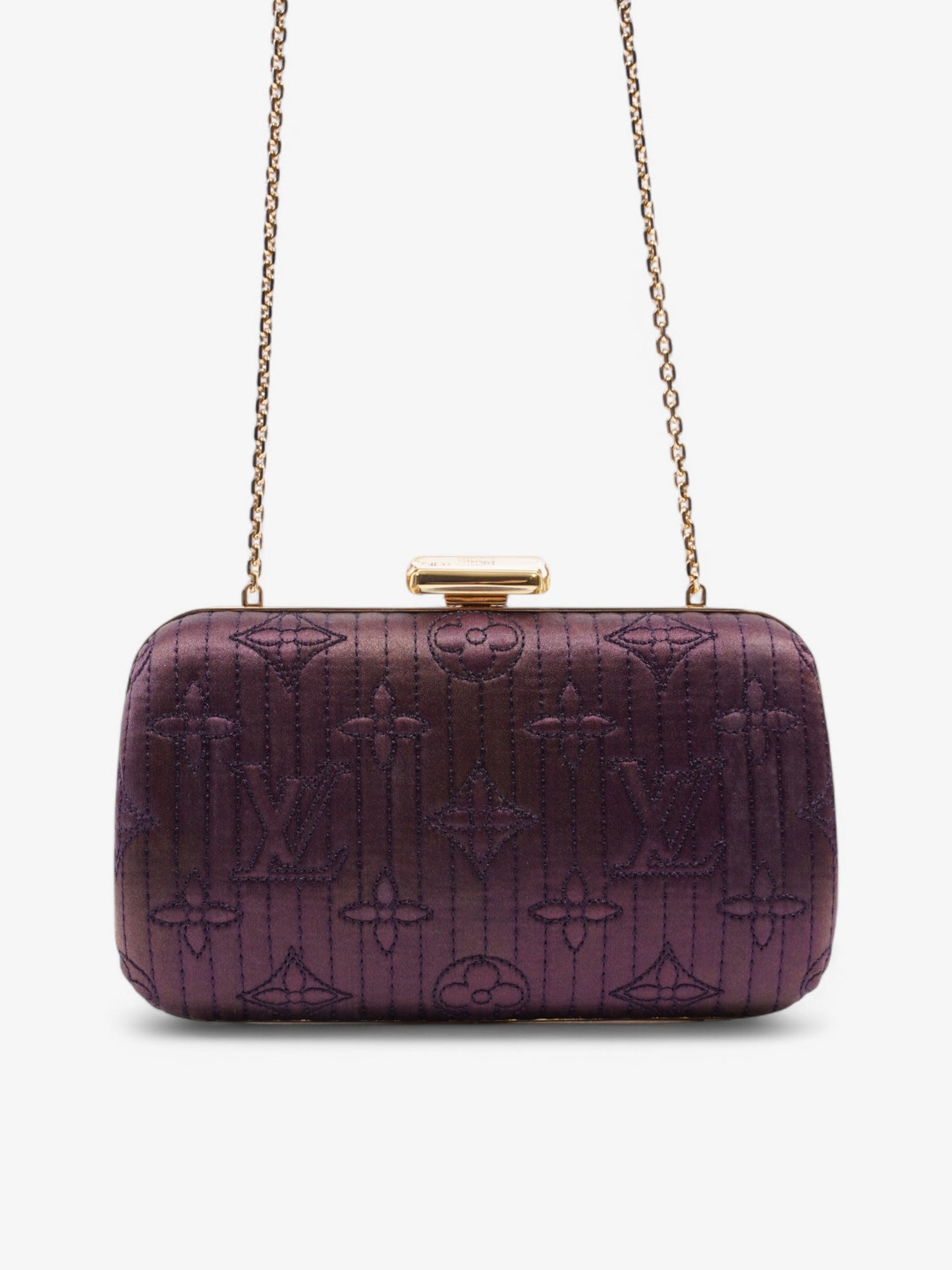Luxury Women's Clutch Bag | Louis Vuitton Motard Minaudiere Clutch Bag Purple Silk