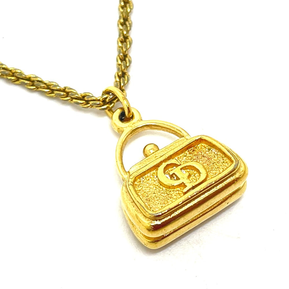 Dior Necklace Gold Plated gold CD logo Bag motif Women