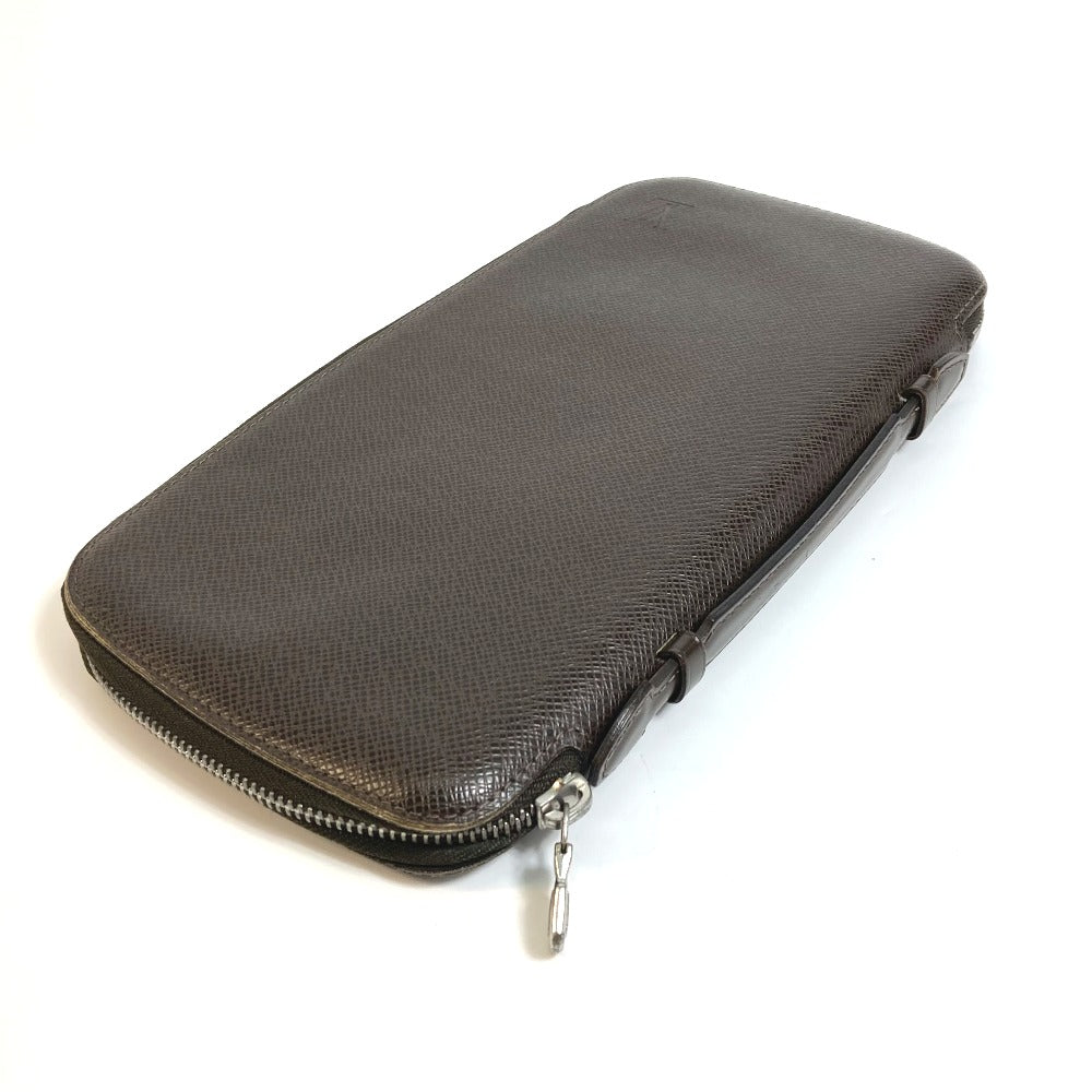 LOUIS VUITTON Travel case Taiga Leather Dark brown Taiga Organizer Atoll mens