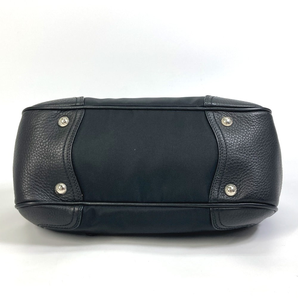 PRADA Handbag Nylon / leather black Triangle logo Tote Bag Women