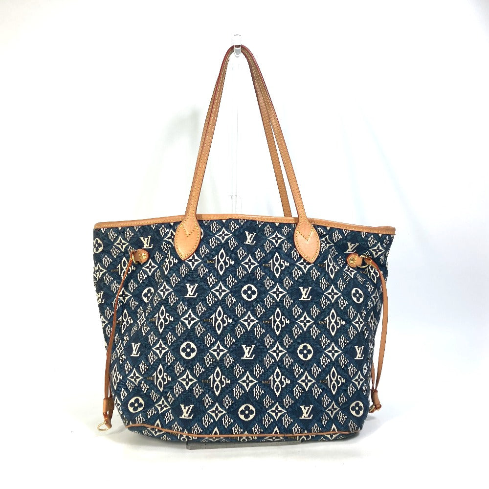LOUIS VUITTON Tote Bag Jacquard Navy Monogram jacquard pouch included Neverfull MM Women