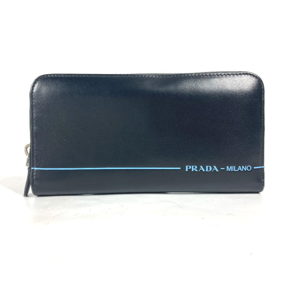 PRADA Long Wallet Purse 2ML317 leather black logo City Sports unisex(Unisex)