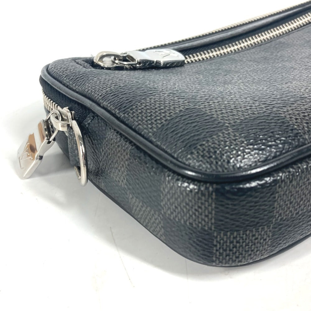 LOUIS VUITTON business bag N60182 Damier Grafitto Canvas black Damier Grafitte Alpha clutch unisex(Unisex)