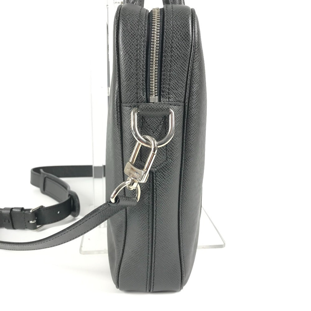 LOUIS VUITTON Business bag Taiga Leather black Taiga Porto Documan Vowayaju PDV