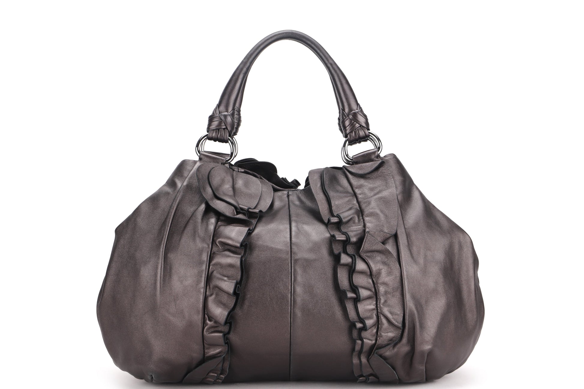 PRADA BR3987 GRAFITE MORDORE NAPPA LEATHER SILVER HARDWARE, WITH CARD & DUST COVER
