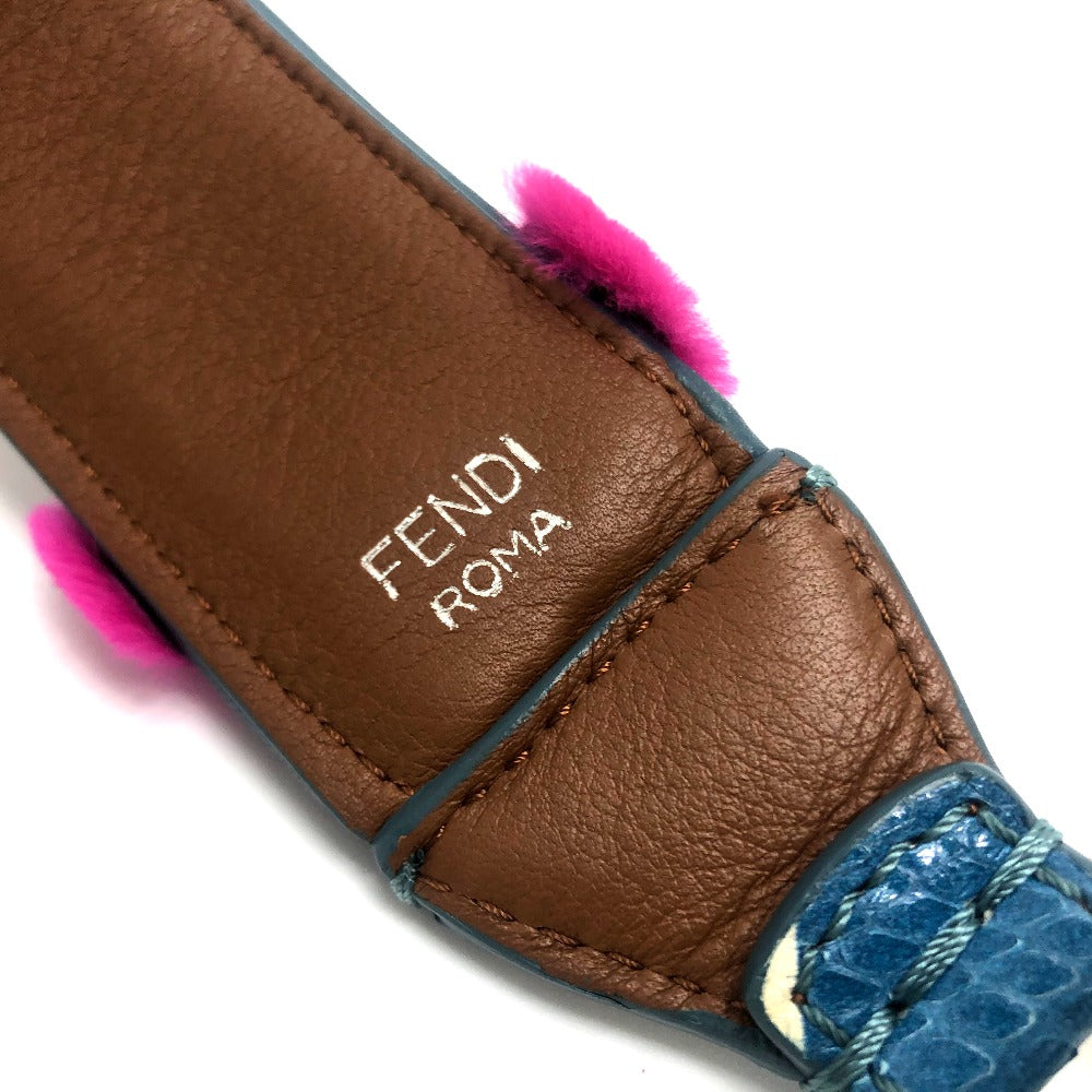 FENDI Shoulder strap 8AV077 leather White x Multicolor x Silver Metal Flower studs Strap you Women