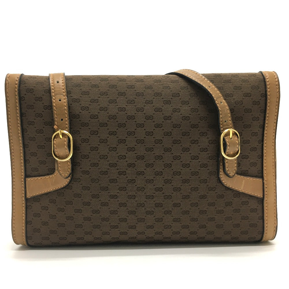 GUCCI Shoulder Bag 067 GG canvas / leather Brown Micro GG Old Gucci