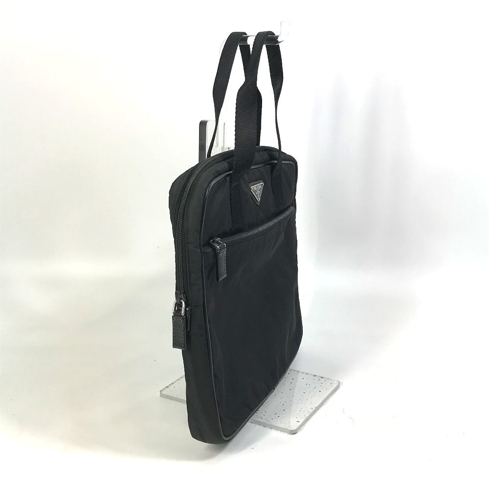 PRADA Business bag Nylon black Bag Triangle logo plate mens