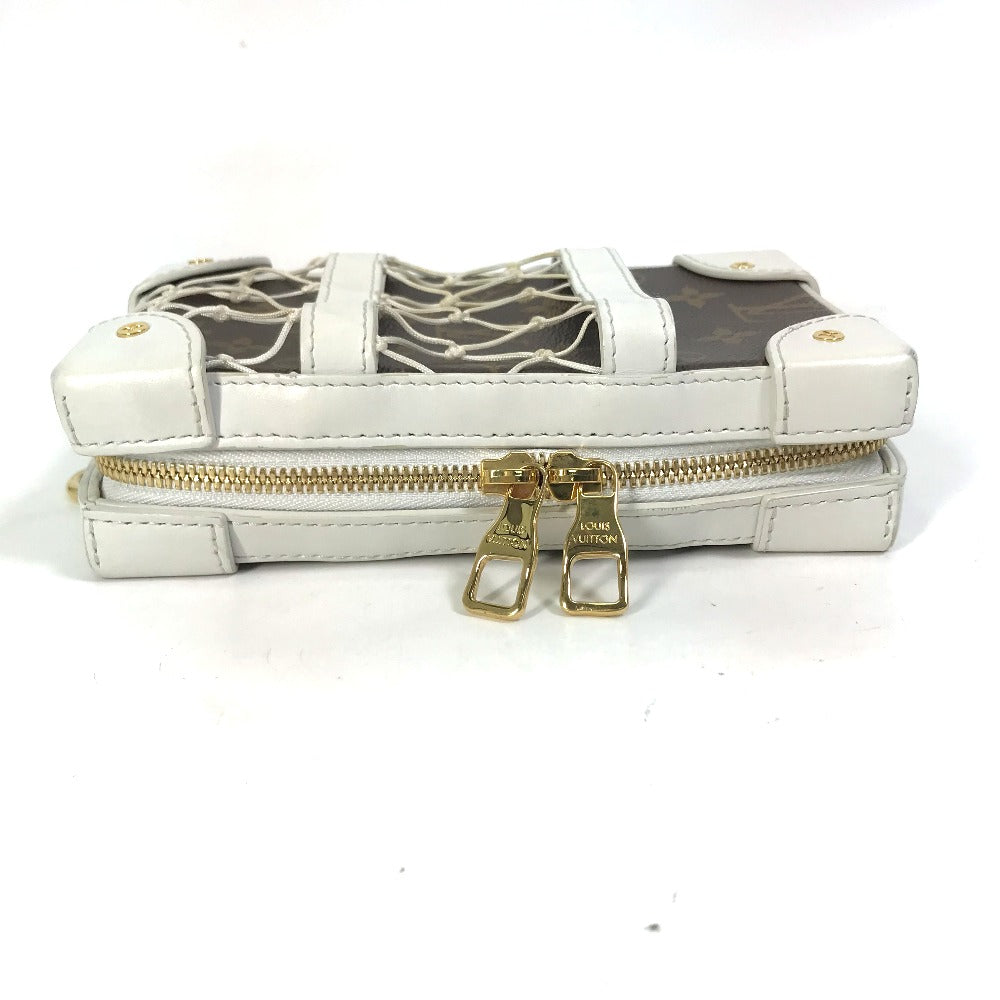 LOUIS VUITTON Shoulder Bag Leather, Monogram Canvas white LVxNBA Soft Trunk Phone Box mens