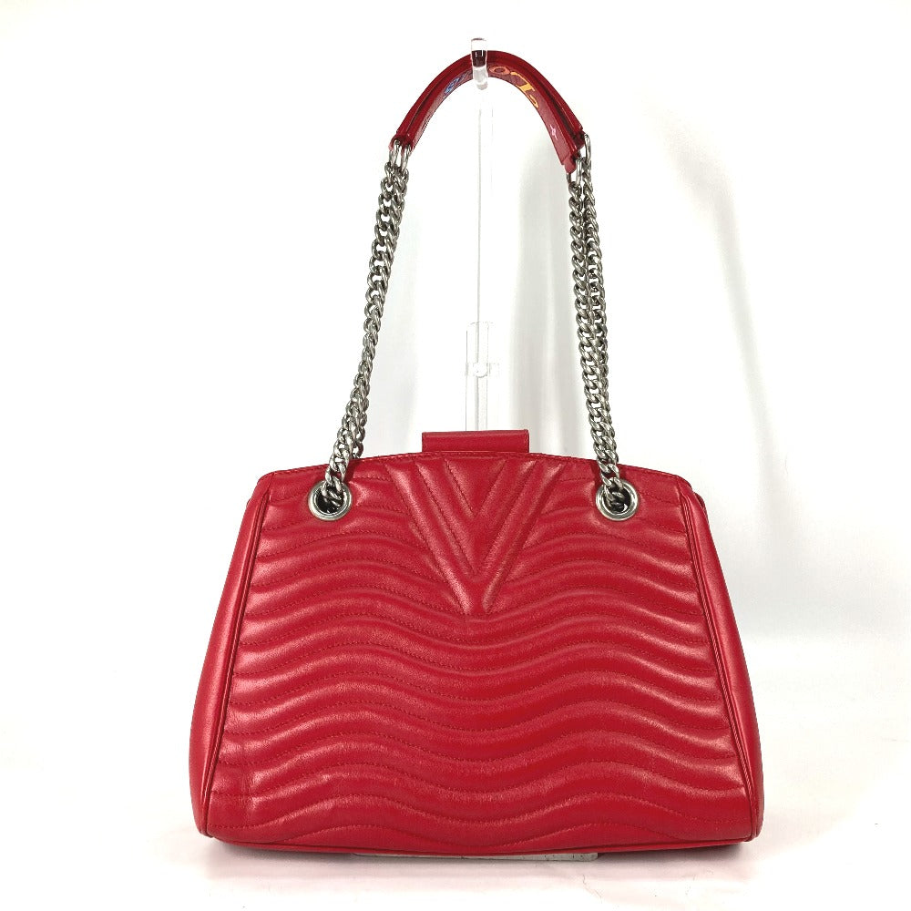 LOUIS VUITTON Shoulder Bag leather Red New Wave Chain tote Women