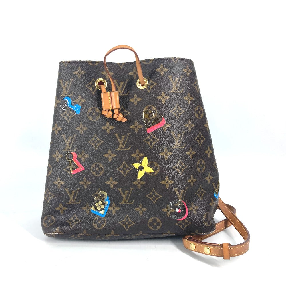 LOUIS VUITTON Shoulder Bag Monogram canvas Brown Monogram Love Block Neonoe Women