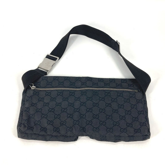 GUCCI Sling bag 28566 GG canvas / leather black Shoulder Bag Cross GG mens
