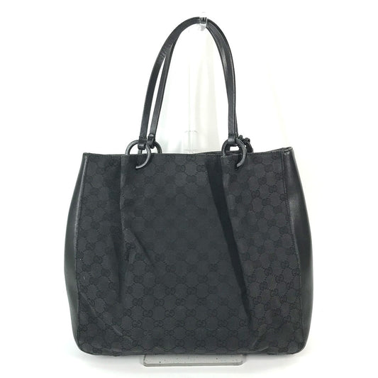GUCCI Shoulder Bag 101920 GG canvas / leather black With porch GG Women