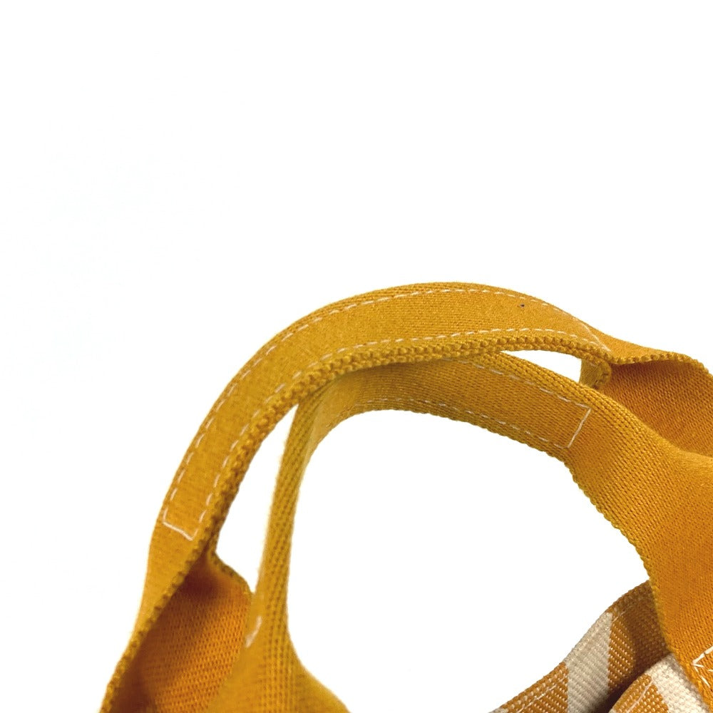 HERMES Handbag canvas Orange With porch Cannes PM Stripe