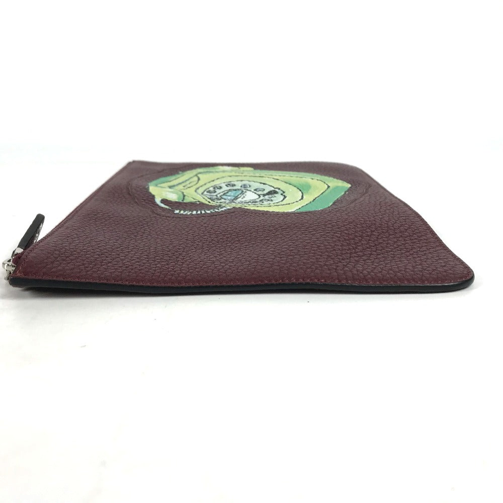 FENDI Clutch bag 7N0078 leather Brown type Pouch pouch Telephone Design mens