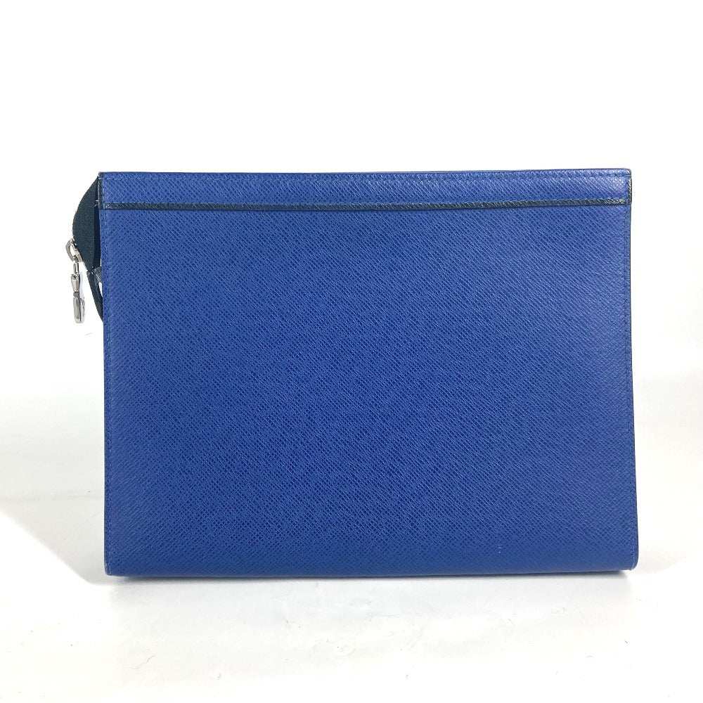 LOUIS VUITTON Clutch bag Taiga Leather blue Taiga Pochette Voyager MM mens