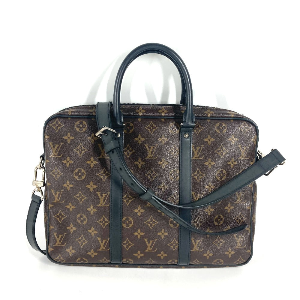 Luxury Women's Handbag | LOUIS VUITTON Business bag Monogram macacer canvas Brown Monogram macacer Porto Document Voyage PDV PM mens