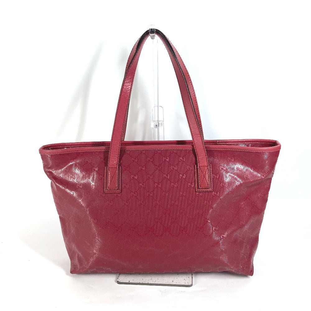 GUCCI Shoulder Bag 211137 PVC / Leather Red GG implementation Women