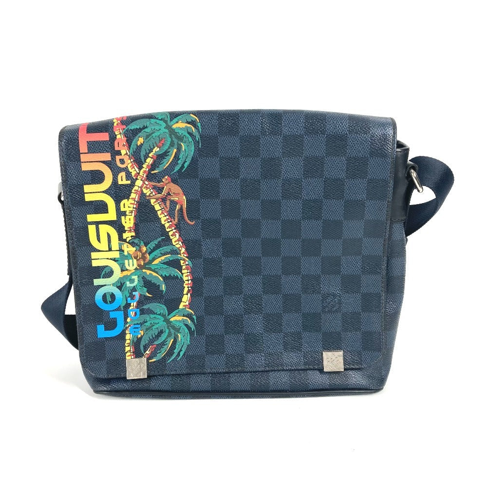 LOUIS VUITTON Shoulder Bag Damier Cobalt Canvas Navy Damier Cobalt District PM