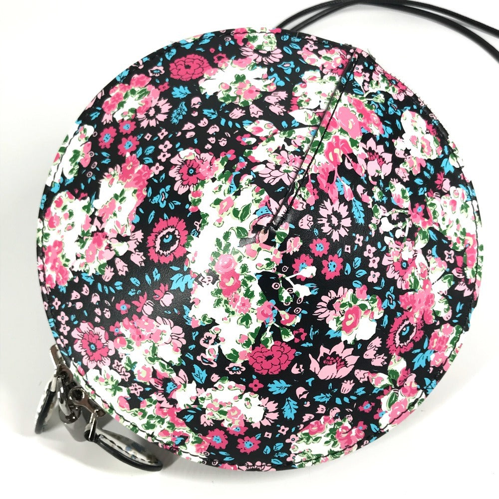 LOUIS VUITTON Shoulder Bag leather black Floral pattern Flower Pattern Tupi