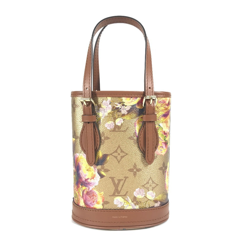 LOUIS VUITTON Shoulder Bag leather gold LV Garden Nano Bucket
