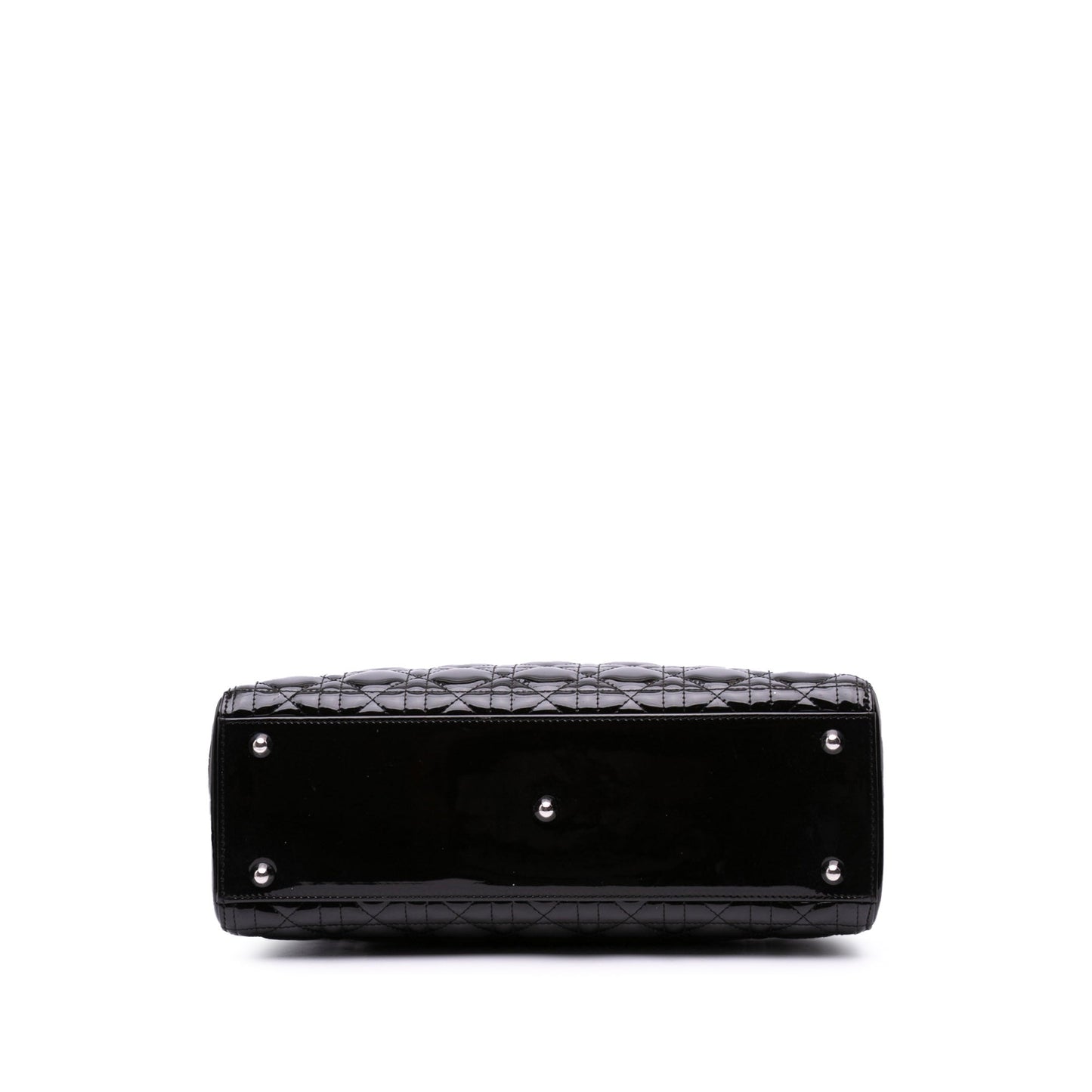 Black Dior Large Patent Cannage Lady Dior Satchel