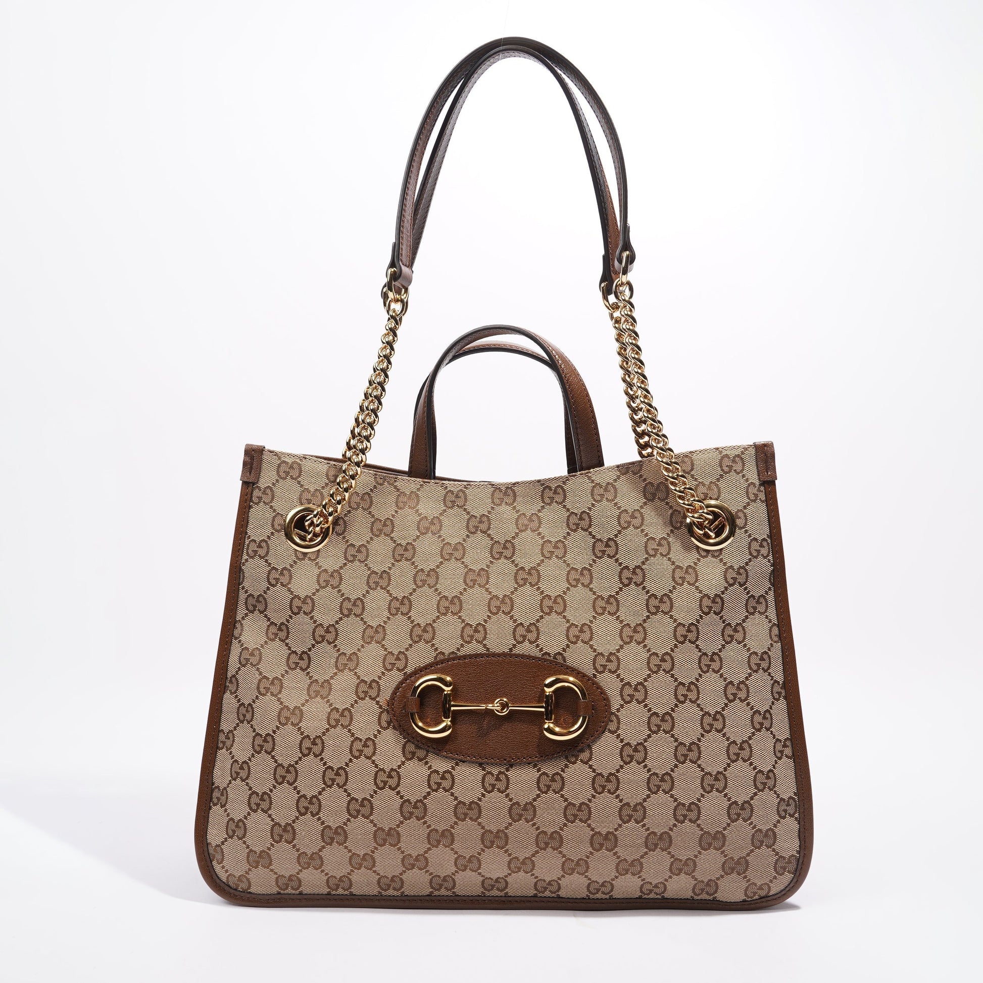 Gucci Lou Monogram Chain Canvas Tote