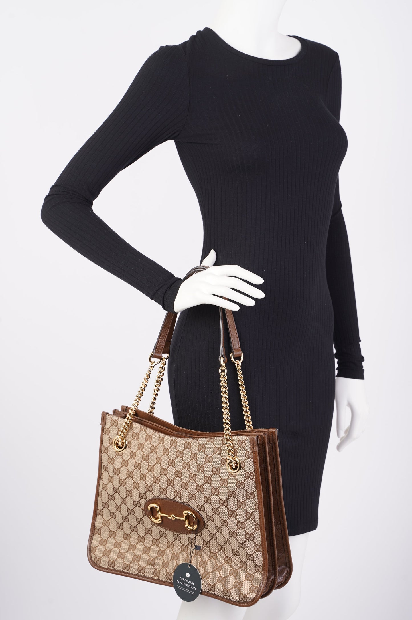 Gucci Lou Monogram Chain Canvas Tote