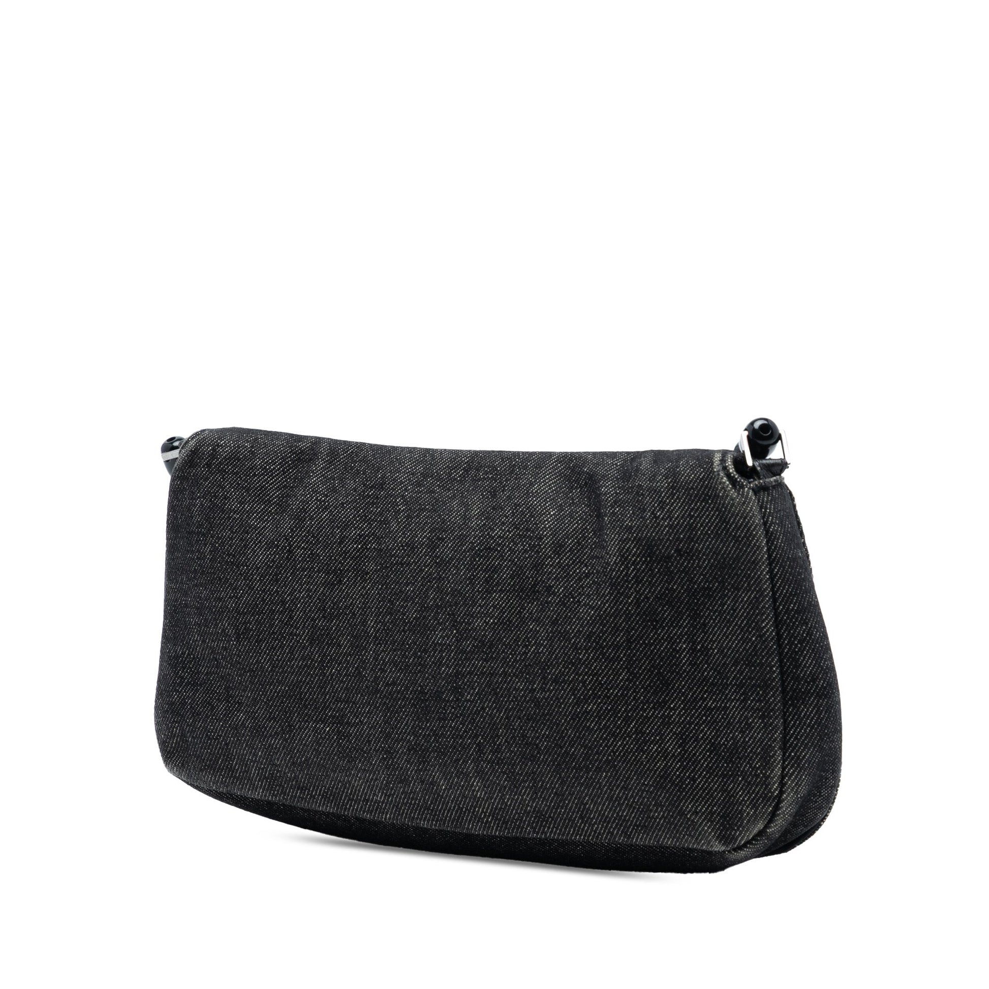 Gray Dior Denim Malice Flap Shoulder Bag