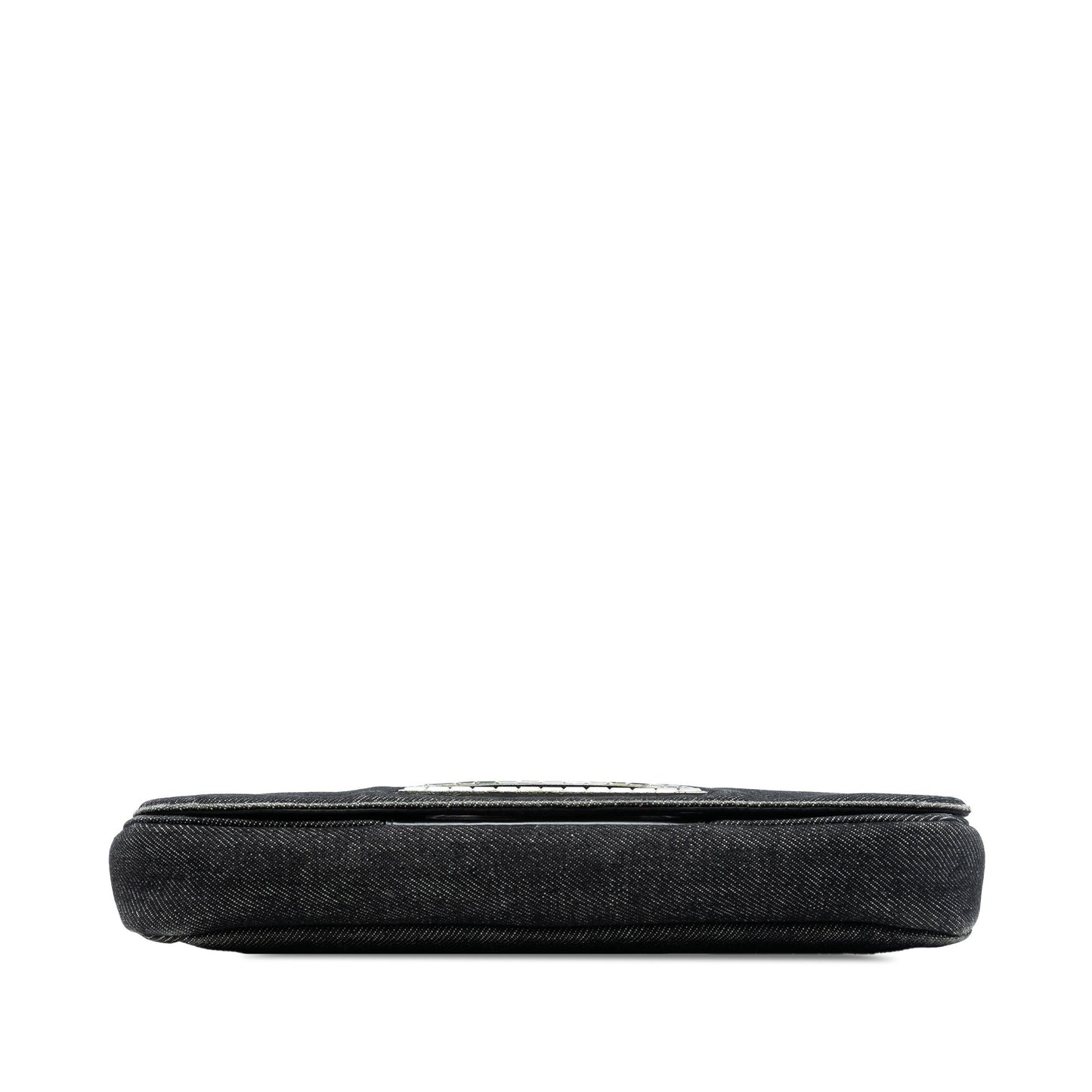 Gray Dior Denim Malice Flap Shoulder Bag