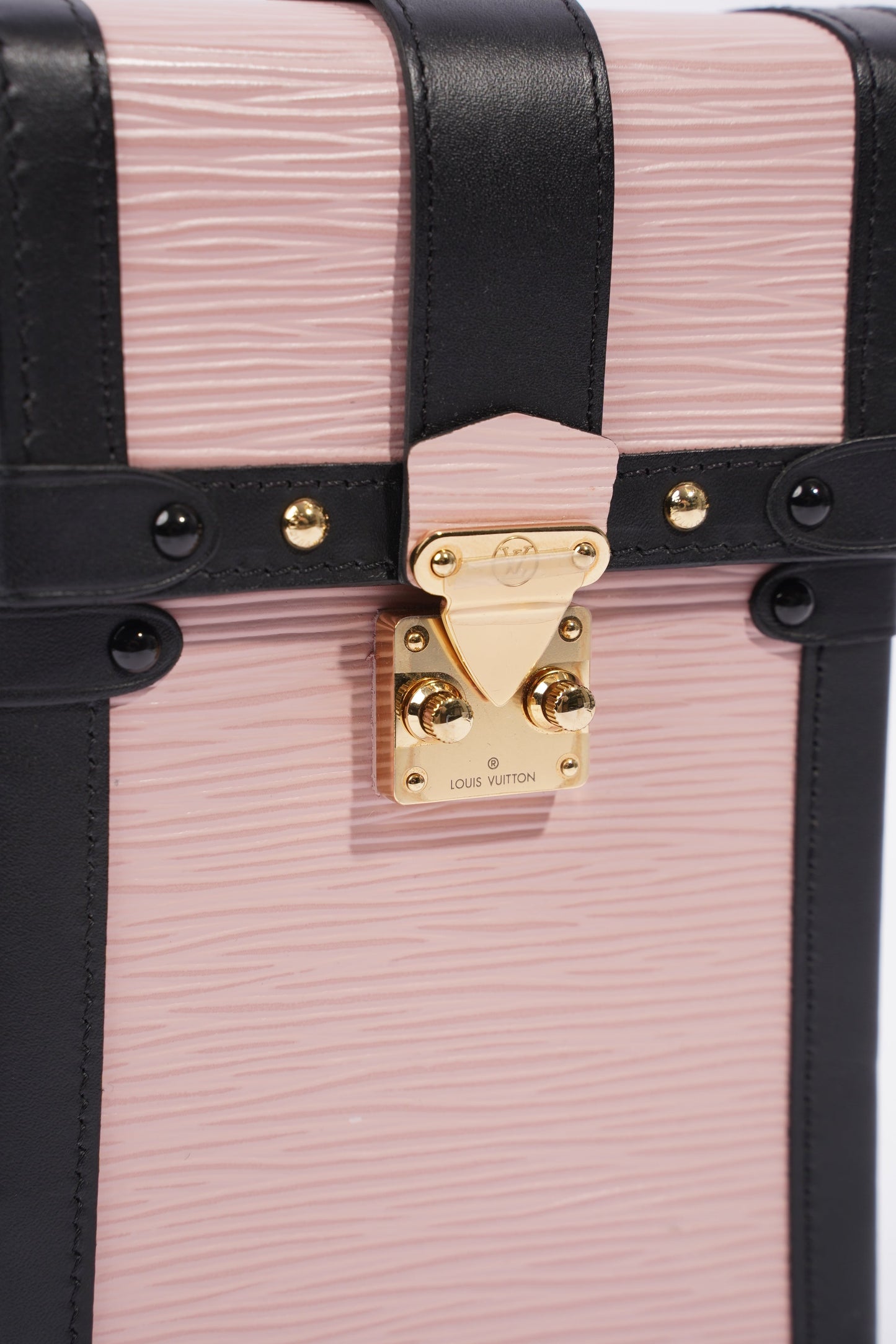 Louis Vuitton Vertical Trunk Pouch Pink / Black Epi Leather