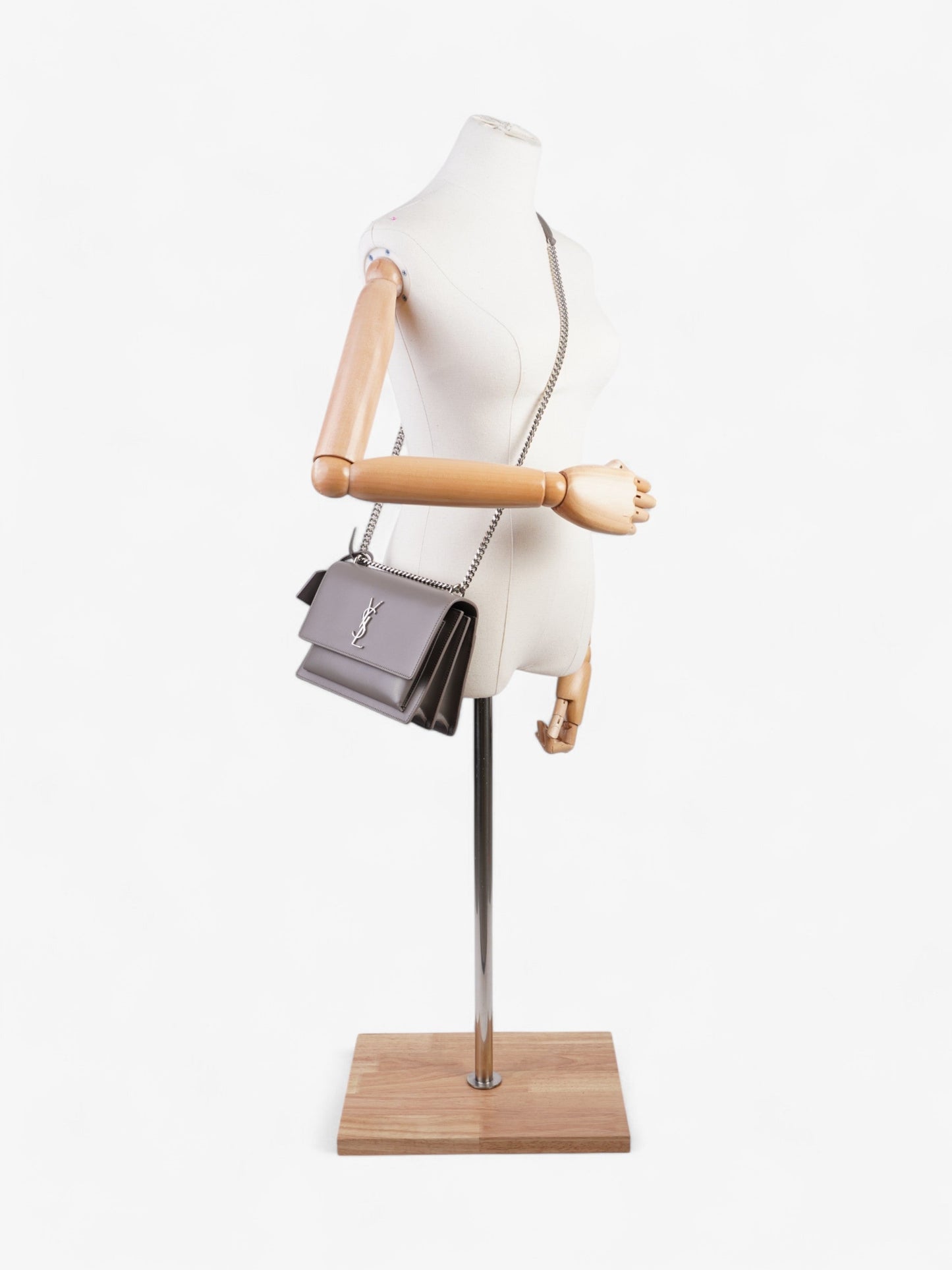 Saint Laurent Sunset Grey Calfskin Leather Medium